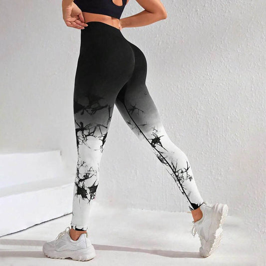 Gradient Tie-dye Tight Yoga Trousers For Women - Update Avenue 