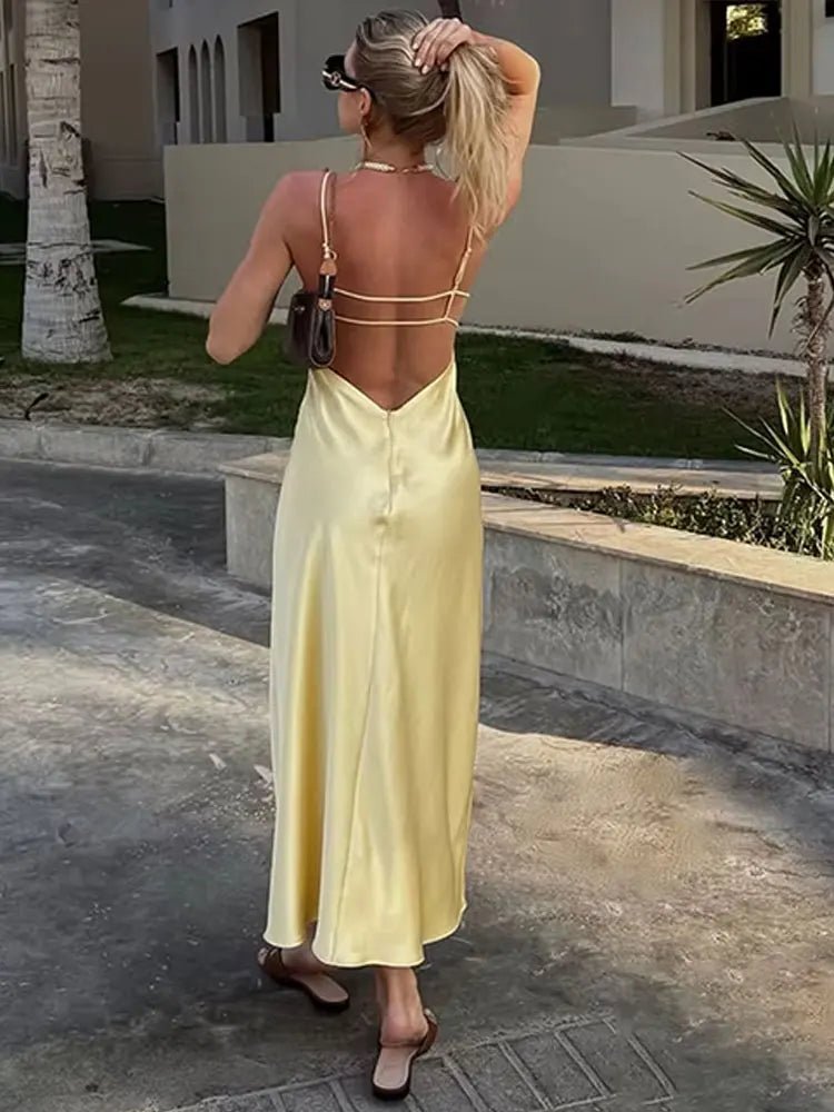 HH Women Summer Yellow Stain V Neck Sling Dress Elegant Sleeveless Loose Maxi Robes 2025 New Ladies Party Holiday Dresses Black HH Women Summer Yellow Stain V Neck Sling Dress Elegant Sleeveless Loose Maxi Robes 2025 New Ladies Party Holiday Dresses - shop_name