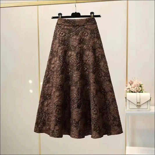 High Waist Hollow-out Floral Large Swing Umbrella Skirt - Update Avenue 