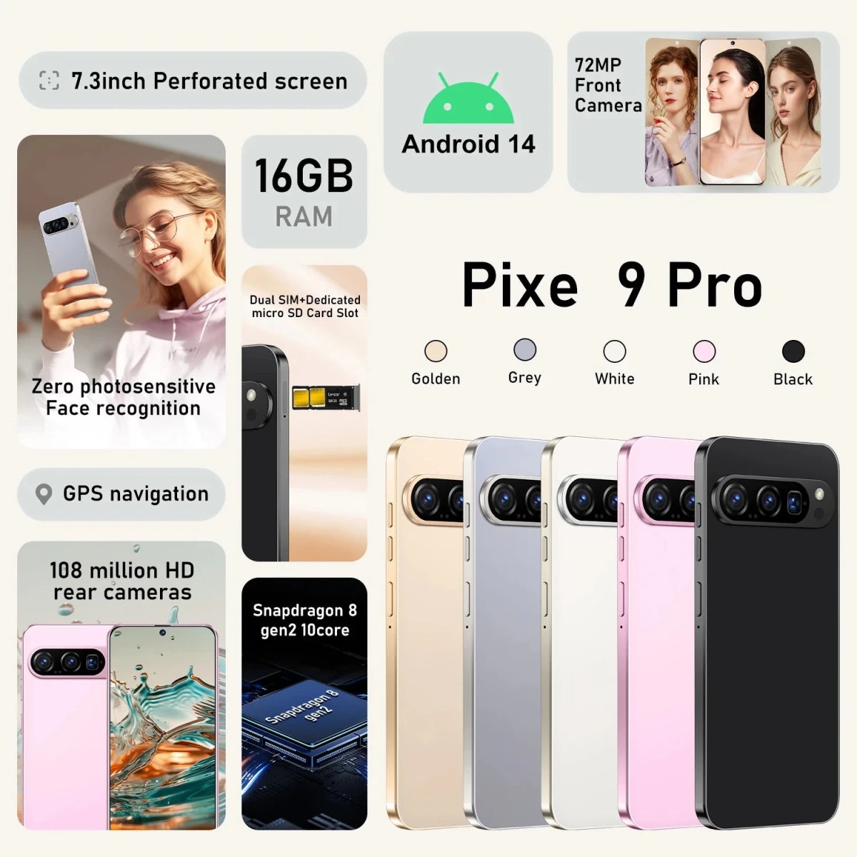 Hot Sale 16GB+1T for Pixe 9 Pro Android15 XL Rugged Cell Phone with Octa Core CPU and Dual SIM Card Supports Satellite Phone Gray Hot Sale 16GB+1T for Pixe 9 Pro Android15 XL Rugged Cell Phone with Octa Core CPU and Dual SIM Card Supports Satellite Phone - shop_name