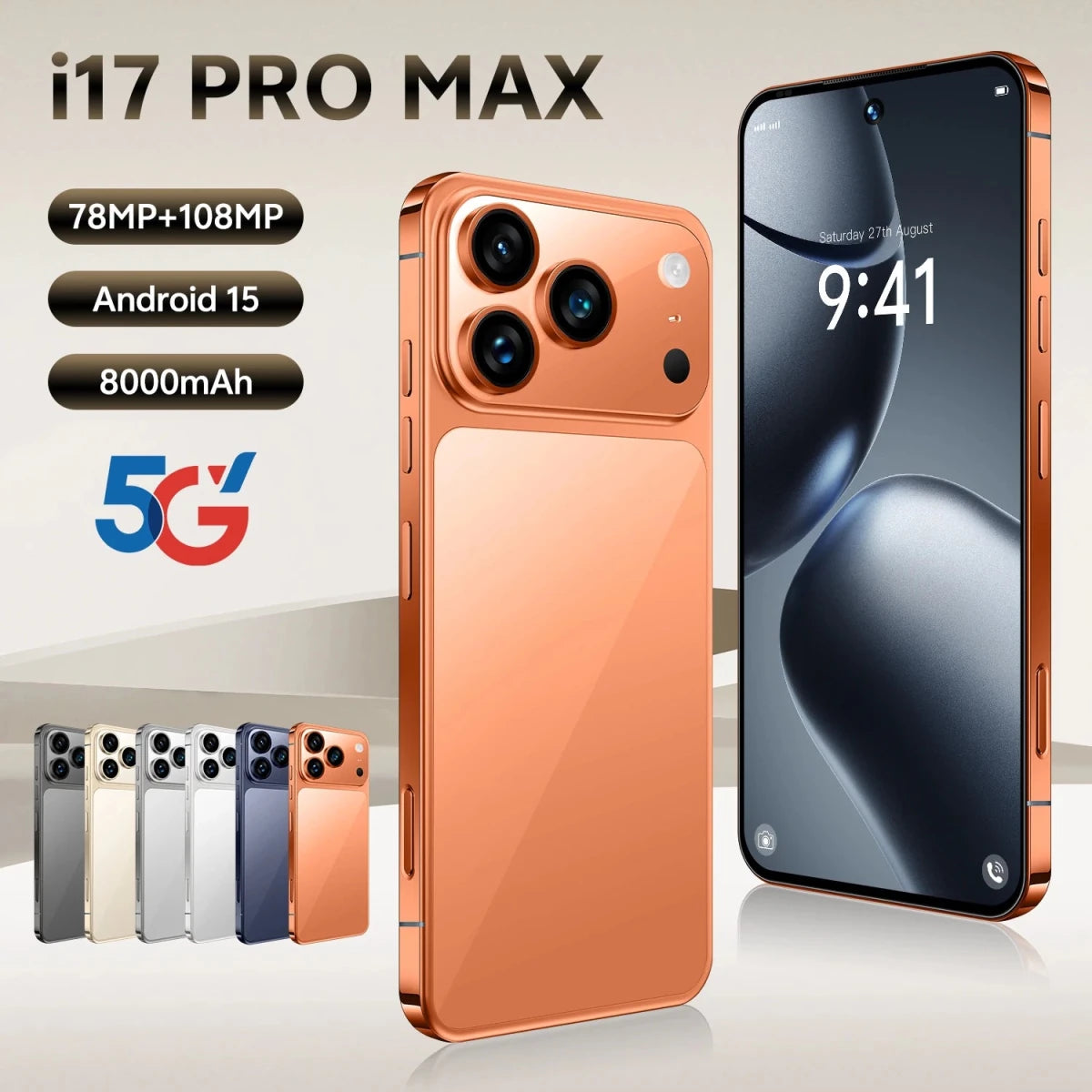 Hot Sale New Arrived Low Price I17 Pro Max Mobile Phones Dual Sim Global Version I17ProMax Smartphone 8GB+256GB Cell Phones Orange Hot Sale New Arrived Low Price I17 Pro Max Mobile Phones Dual Sim Global Version I17ProMax Smartphone 8GB+256GB Cell Phones - shop_name