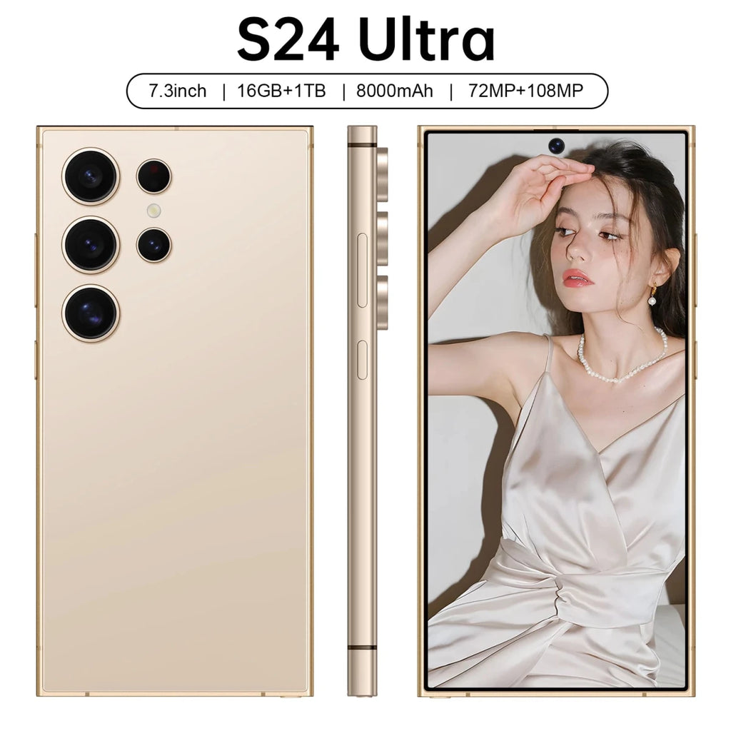 Hot Selling S24 ULTRA Original 5G Smartphone 16GB+1TB 48MP+108MP Android 14 7.3 Inch Full Display Mobile Phone MTK Processor Green Hot Selling S24 ULTRA Original 5G Smartphone 16GB+1TB 48MP+108MP Android 14 7.3 Inch Full Display Mobile Phone MTK Processor - shop_name