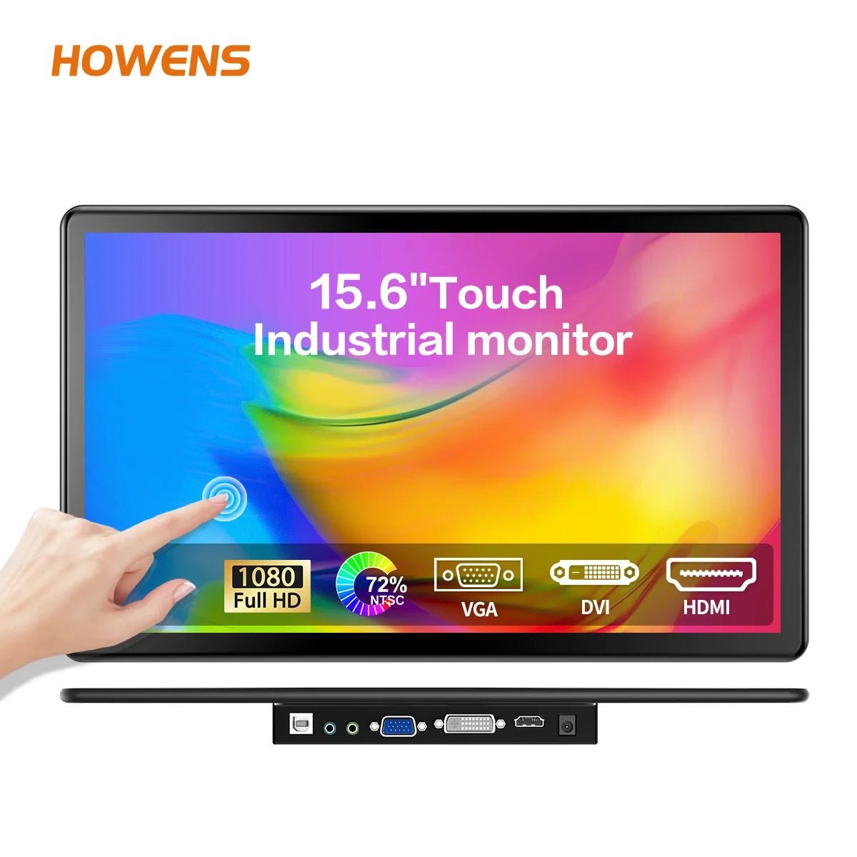 HOWENS 15.6 inch Monitor Industrial Touchscreen 1920x1080 Laptop Display HDMI 75x75 VGA BNC AV USB PC Extra Second Screen CX156TP - C HOWENS 15.6 inch Monitor Industrial Touchscreen 1920x1080 Laptop Display HDMI 75x75 VGA BNC AV USB PC Extra Second Screen - shop_name
