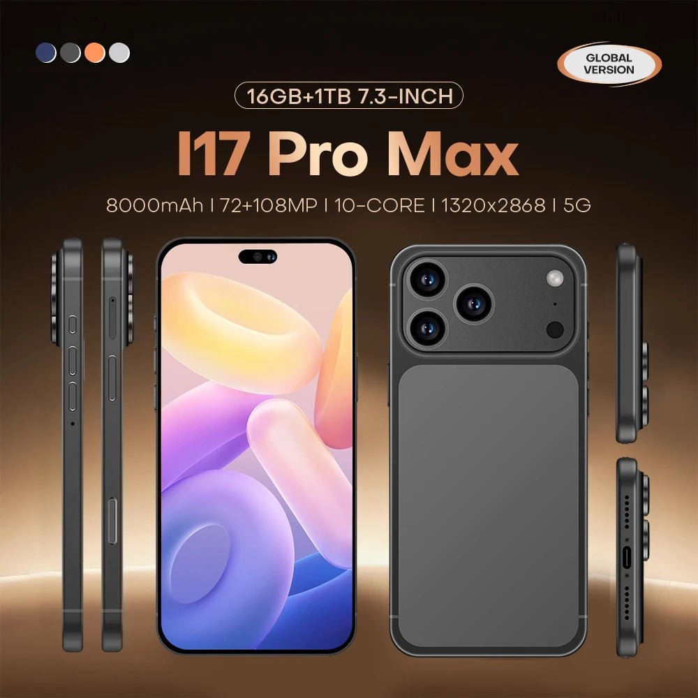 I17 Pro Max 7.3Inch 16GB + 1TB Octa - core Smartphone 108MP HD Display LTE/CDMA Unlocked OLED Mobile Phone Black I17 Pro Max 7.3Inch 16GB + 1TB Octa - core Smartphone 108MP HD Display LTE/CDMA Unlocked OLED Mobile Phone - shop_name