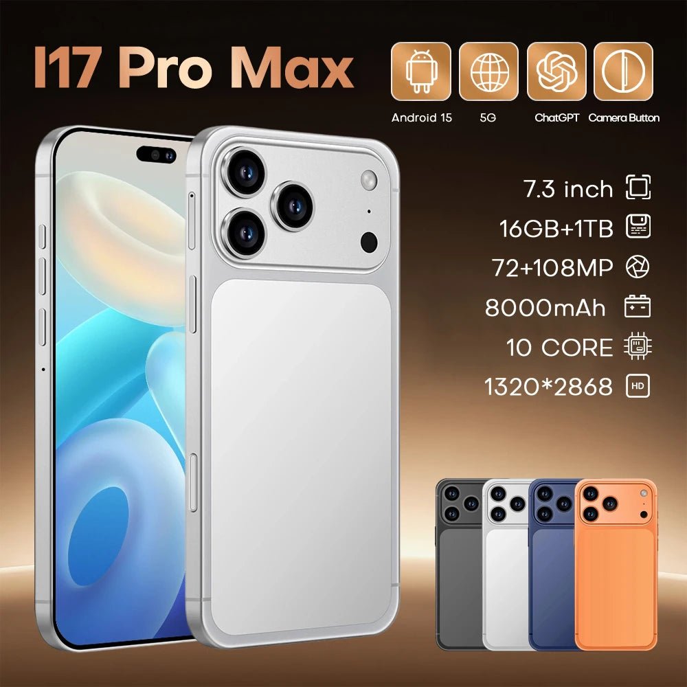 I17 Pro Max 7.3Inch 16GB + 1TB Octa - core Smartphone 108MP HD Display LTE/CDMA Unlocked OLED Mobile Phone Black I17 Pro Max 7.3Inch 16GB + 1TB Octa - core Smartphone 108MP HD Display LTE/CDMA Unlocked OLED Mobile Phone - shop_name