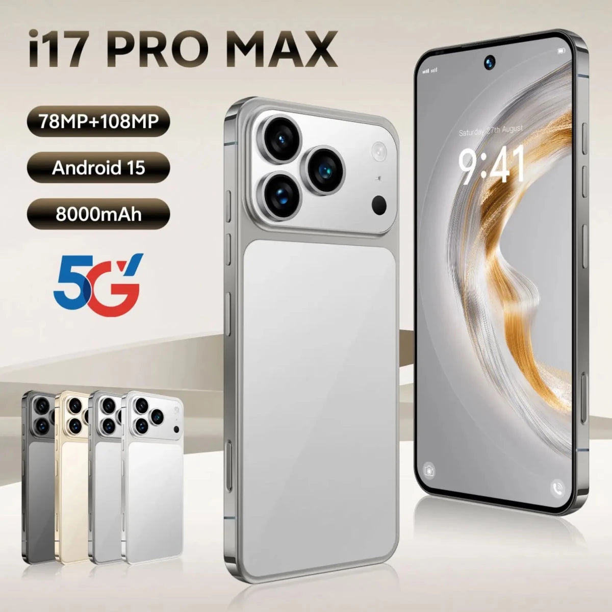 I17 Pro Max Dual Core LTE 4G 7.3" HD 144Hz 5g Smartphone Face ID Wireless Charge GPS WiFi French/Spanish/English Mobile Phone Black I17 Pro Max Dual Core LTE 4G 7.3" HD 144Hz 5g Smartphone Face ID Wireless Charge GPS WiFi French/Spanish/English Mobile Phone - shop_name