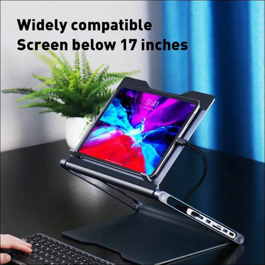 Lapstop Stand With 8-in-1 Docking Station - Update Avenue 