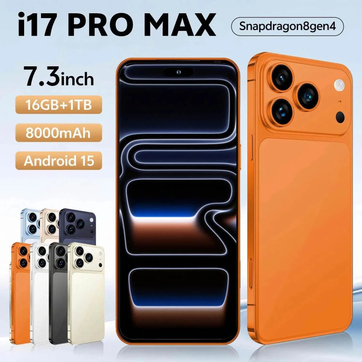 Latest Trends I17 Pro Max Smartphone High Quality Mobile Phone 4G/5G Telephone 6.9inch CellPhone Orange Latest Trends I17 Pro Max Smartphone High Quality Mobile Phone 4G/5G Telephone 6.9inch CellPhone - shop_name