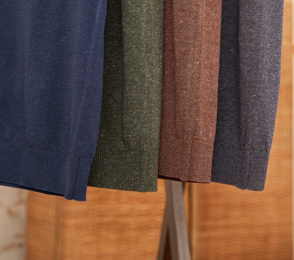 Linen Blended Men's Young Old Money Style Sweater Brown Linen Blended Men's Young Old Money Style Sweater - shop_name