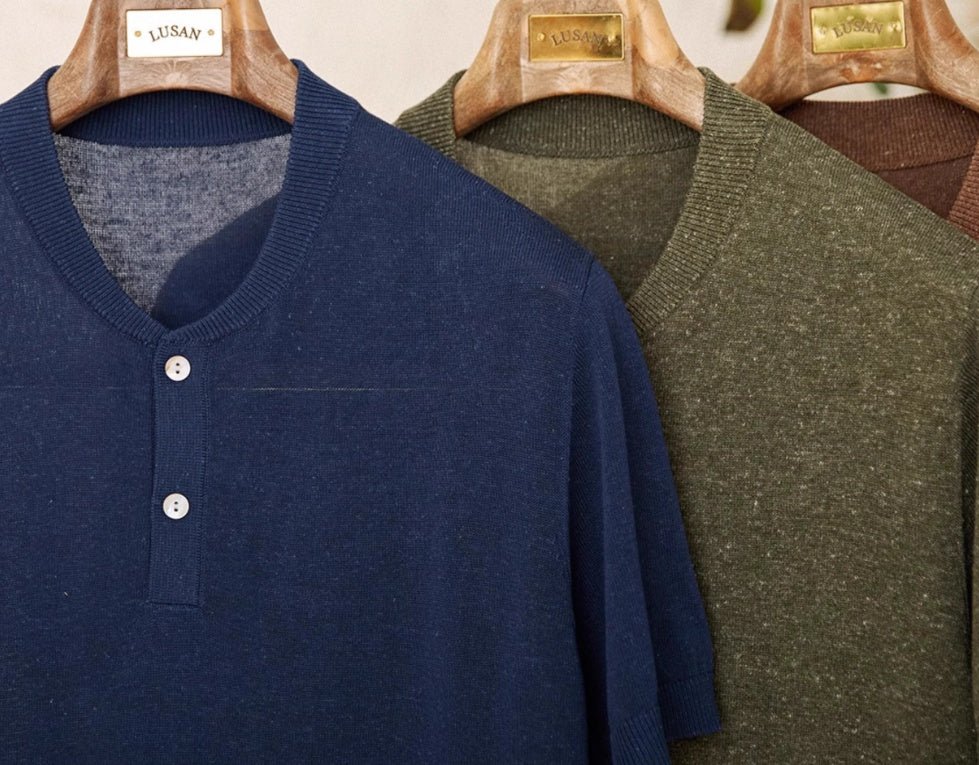 Linen Blended Men's Young Old Money Style Sweater Brown Linen Blended Men's Young Old Money Style Sweater - shop_name