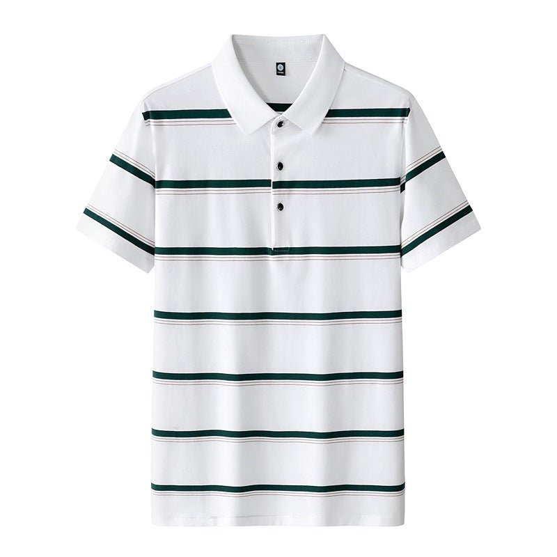 Loose - clothes Striped Matching Hong Kong Style Short Sleeve White Loose - clothes Striped Matching Hong Kong Style Short Sleeve - shop_name