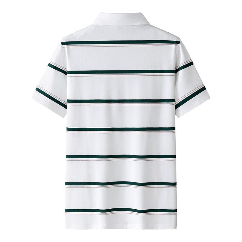 Loose - clothes Striped Matching Hong Kong Style Short Sleeve White Loose - clothes Striped Matching Hong Kong Style Short Sleeve - shop_name