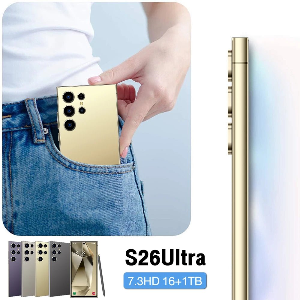 Low Price High Quality S26 Ultra 5G Smartphone 7.3 - inch HD Screen 16GB+1TB Storage Deca Core CPU Dual SIM Card Mobile Phone Black Low Price High Quality S26 Ultra 5G Smartphone 7.3 - inch HD Screen 16GB+1TB Storage Deca Core CPU Dual SIM Card Mobile Phone - shop_name