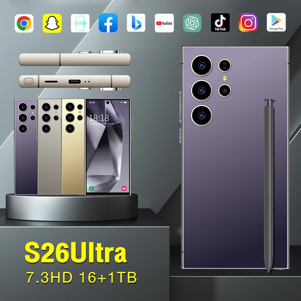 Low Price High Quality S26 Ultra 5G Smartphone 7.3 - inch HD Screen 16GB+1TB Storage Deca Core CPU Dual SIM Card Mobile Phone Black Low Price High Quality S26 Ultra 5G Smartphone 7.3 - inch HD Screen 16GB+1TB Storage Deca Core CPU Dual SIM Card Mobile Phone - shop_name