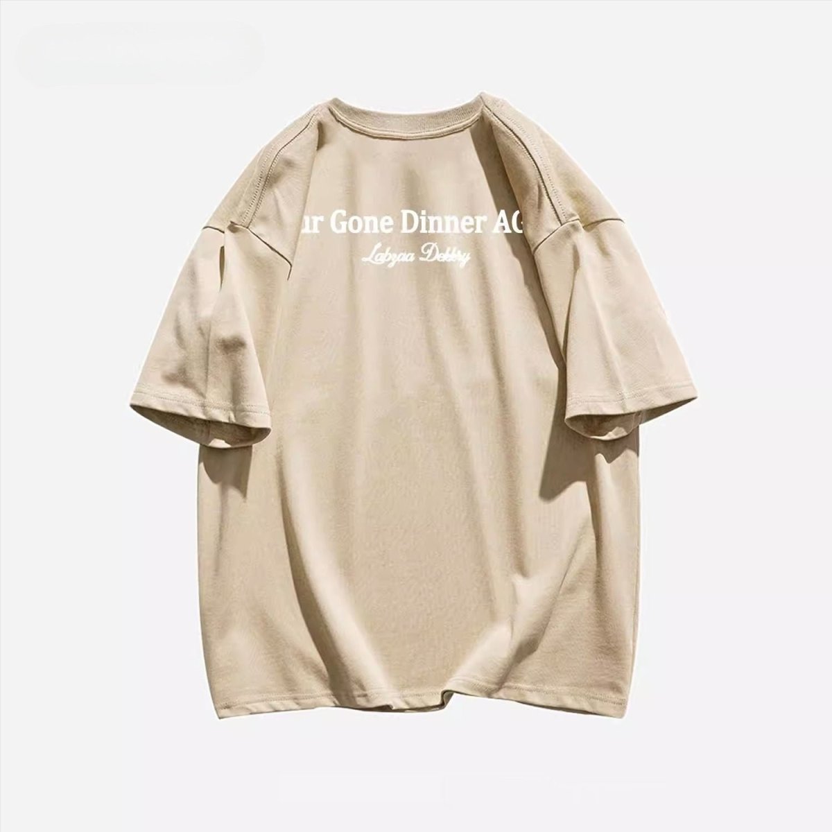 Men's American Street Cotton Short - sleeved T-shirt Khaki Men's American Street Cotton Short - sleeved T-shirt - shop_name