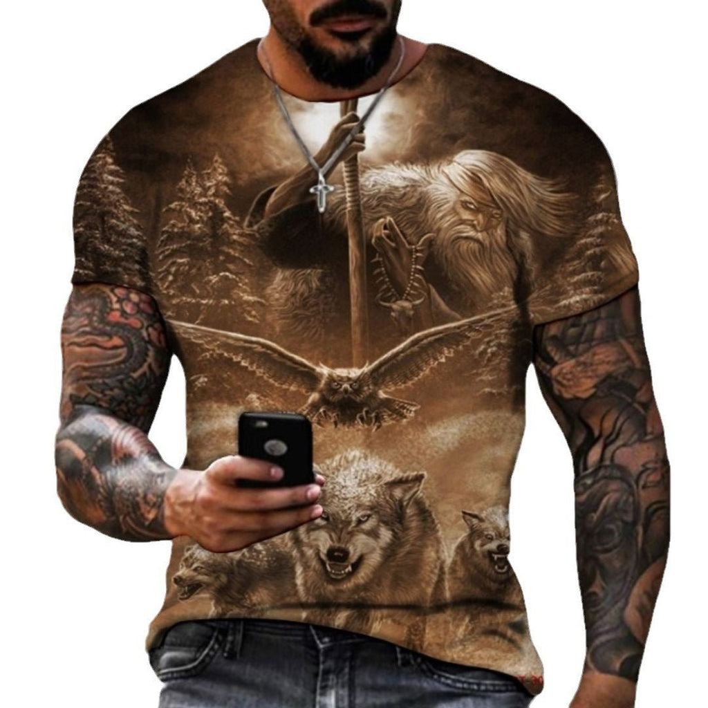 Men's Crew Neck Casual Beast 3D Digital Printing Short Sleeve 1Model Men's Crew Neck Casual Beast 3D Digital Printing Short Sleeve - shop_name