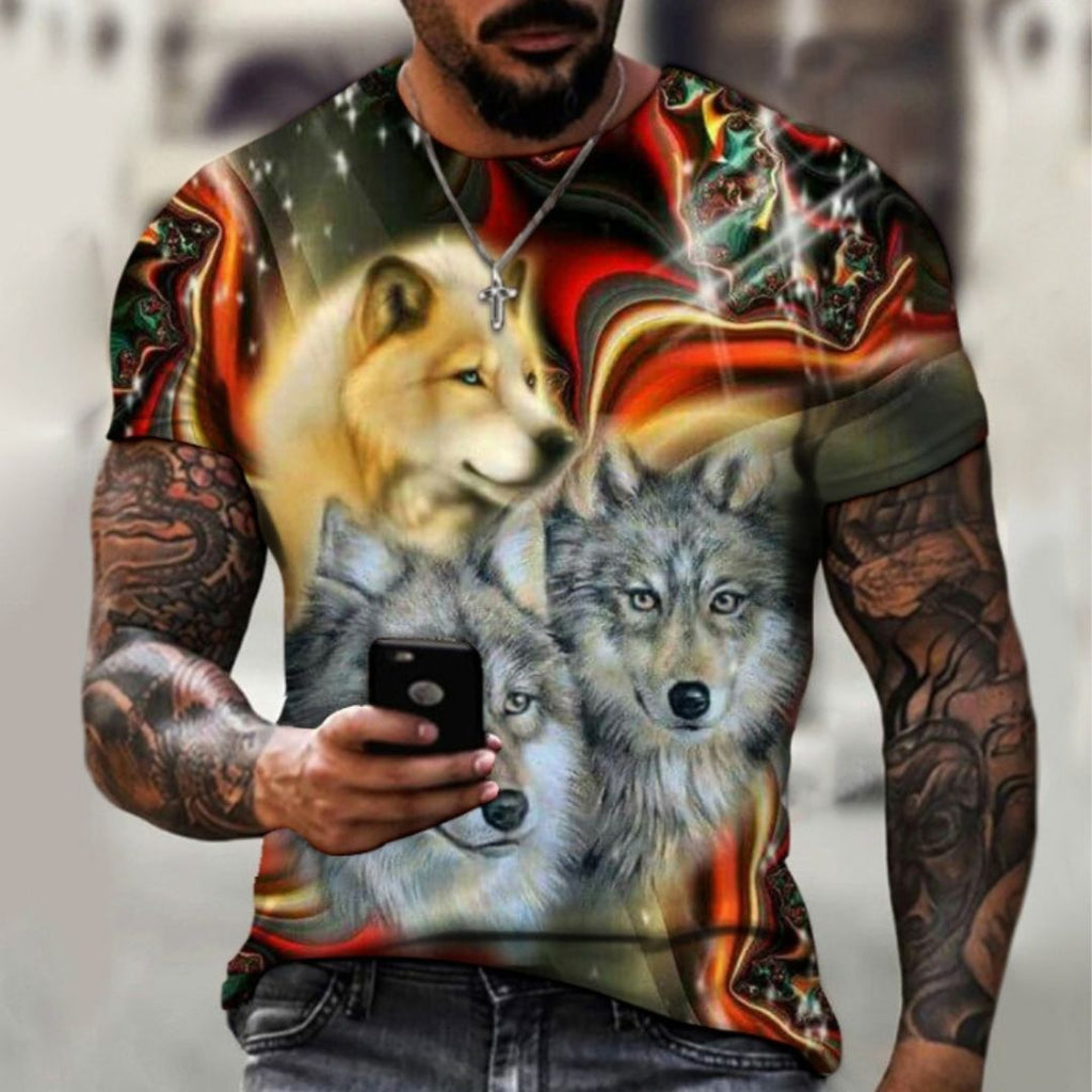 Men's Crew Neck Casual Beast 3D Digital Printing Short Sleeve 1Model Men's Crew Neck Casual Beast 3D Digital Printing Short Sleeve - shop_name