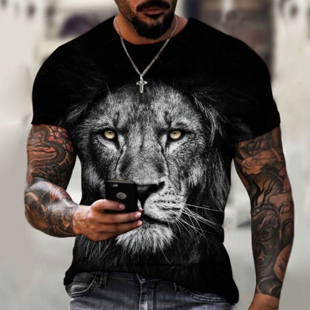 Men's Crew Neck Casual Beast 3D Digital Printing Short Sleeve 1Model Men's Crew Neck Casual Beast 3D Digital Printing Short Sleeve - shop_name