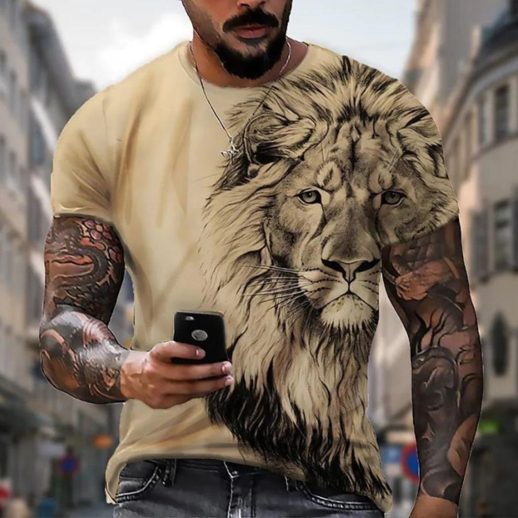 Men's Crew Neck Casual Beast 3D Digital Printing Short Sleeve 1Model Men's Crew Neck Casual Beast 3D Digital Printing Short Sleeve - shop_name