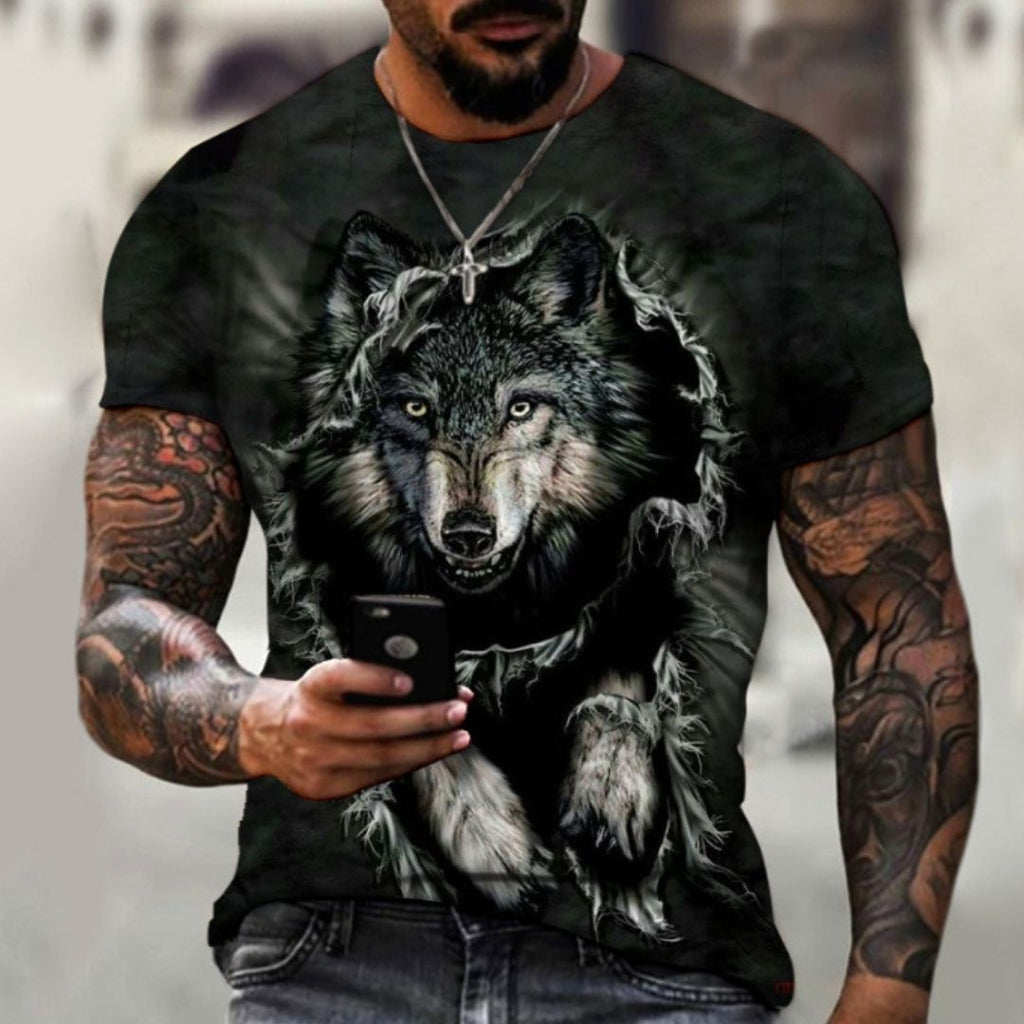 Men's Crew Neck Casual Beast 3D Digital Printing Short Sleeve 1Model Men's Crew Neck Casual Beast 3D Digital Printing Short Sleeve - shop_name