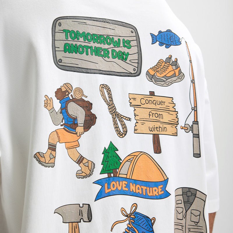 Men's Foam Three - dimensional Printed T-shirt Loose Personality Lime White Men's Foam Three - dimensional Printed T-shirt Loose Personality - shop_name