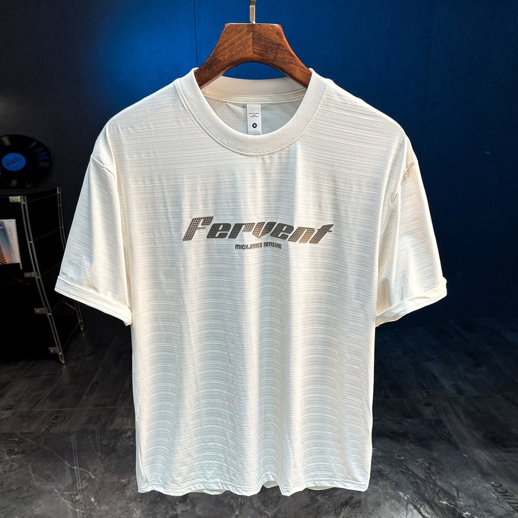 Men's Ice Silk Cool Quick - drying Thin Loose Short Sleeve White Men's Ice Silk Cool Quick - drying Thin Loose Short Sleeve - shop_name