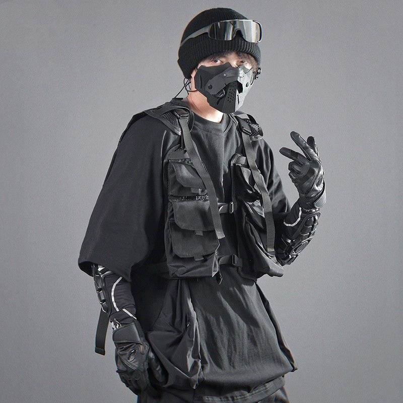 Men's Loose Casual With Big Pockets Round Neck Short Sleeve T-shirt Black Men's Loose Casual With Big Pockets Round Neck Short Sleeve T-shirt - shop_name