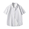 Men's Short - sleeved Shirt Business Striped Casual Shirt White Men's Short - sleeved Shirt Business Striped Casual Shirt - shop_name