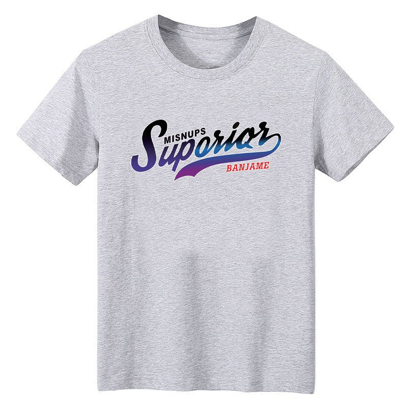 Men's Short - sleeved T-shirt Summer Ice Silk Casual Print Top SUP Gray Men's Short - sleeved T-shirt Summer Ice Silk Casual Print Top - shop_name