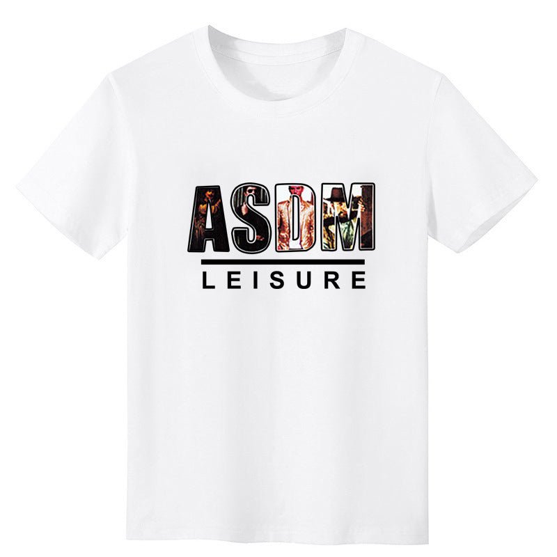 Men's Short - sleeved T-shirt Summer Ice Silk Casual Print Top ASDM White Men's Short - sleeved T-shirt Summer Ice Silk Casual Print Top - shop_name