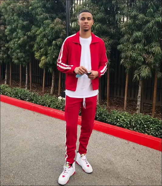 Men’s Sportswear Set Zip Up Shirt Stand Up Collar Youth Sportswear Casual Running Sportswear 2-Piece Fitness Suit,New