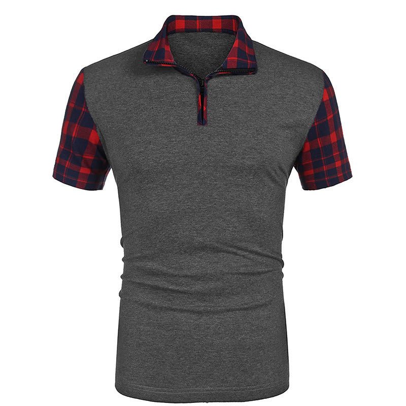 Men's T-shirt Casual Fashion Solid Color Polo Shirt Dark Gray Men's T-shirt Casual Fashion Solid Color Polo Shirt - shop_name