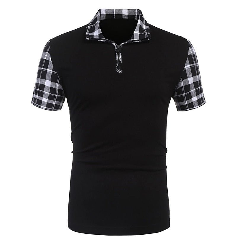 Men's T-shirt Casual Fashion Solid Color Polo Shirt Black Men's T-shirt Casual Fashion Solid Color Polo Shirt - shop_name