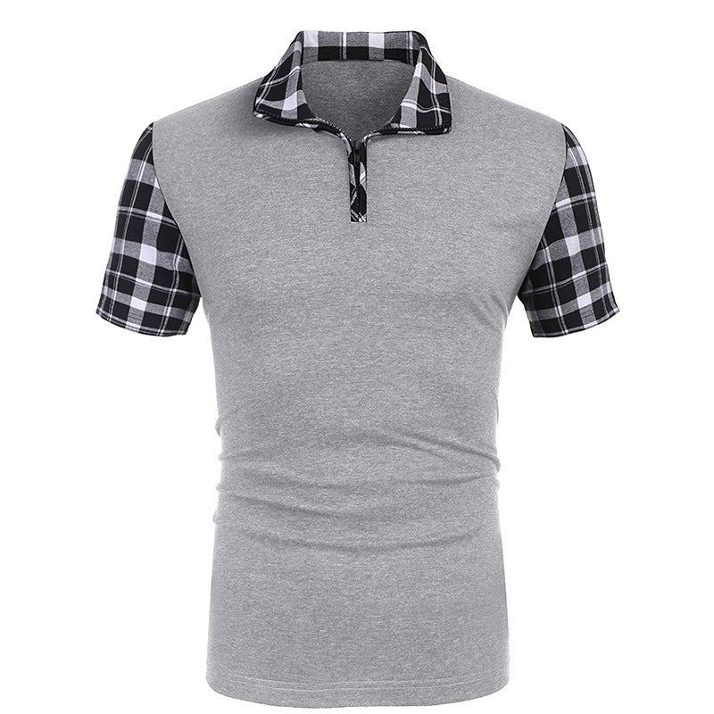 Men's T-shirt Casual Fashion Solid Color Polo Shirt Light Gray Men's T-shirt Casual Fashion Solid Color Polo Shirt - shop_name