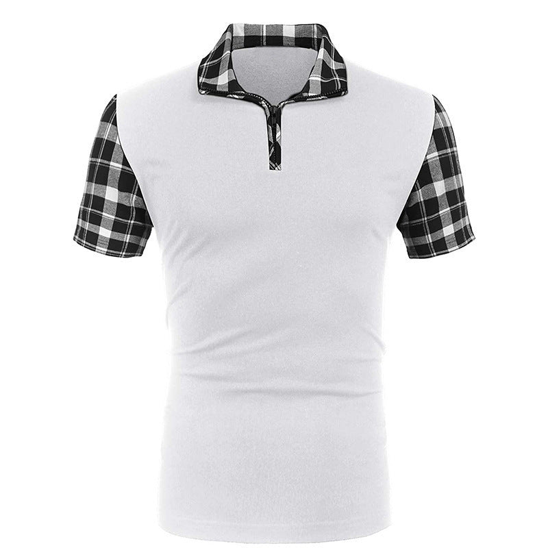 Men's T-shirt Casual Fashion Solid Color Polo Shirt White Men's T-shirt Casual Fashion Solid Color Polo Shirt - shop_name