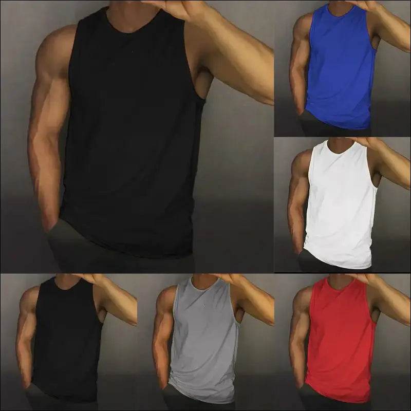 Men’s Tank top basketball gym sleeveless-shirts Sportswear bodybuilding y2k ribbed Crop-top mardi-gras singlet Solid