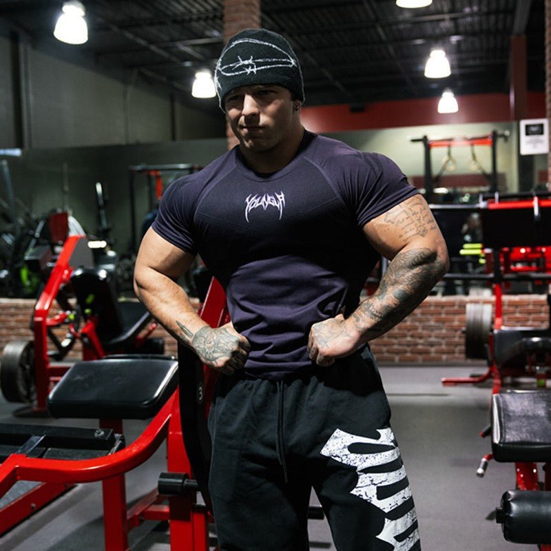 Men's Tight T-shirt Jogger Sports Black Men's Tight T-shirt Jogger Sports - shop_name