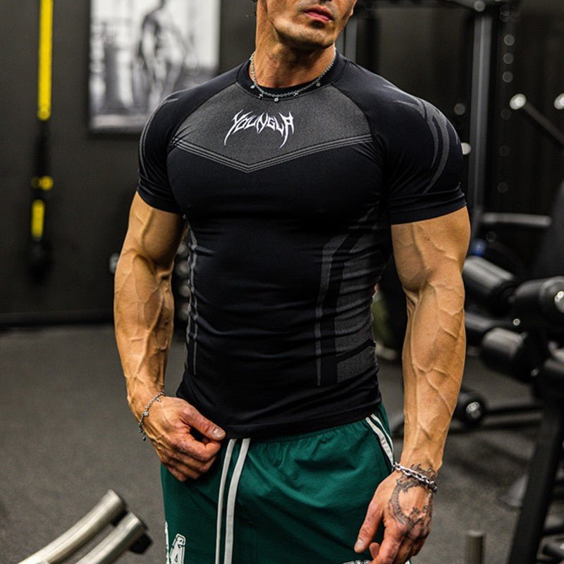 Men's Tight T-shirt Jogger Sports Black Men's Tight T-shirt Jogger Sports - shop_name