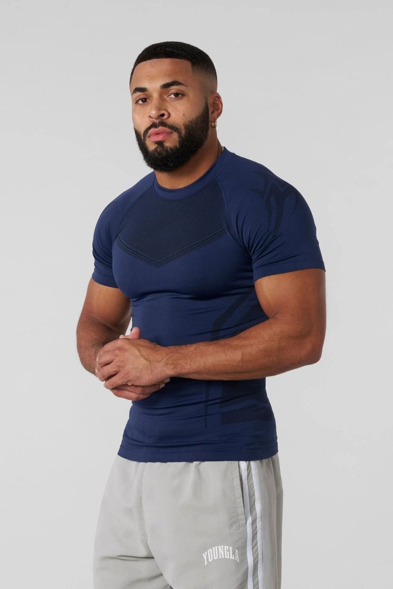 Men's Tight T-shirt Jogger Sports Navy Blue NOLOGO Men's Tight T-shirt Jogger Sports - shop_name