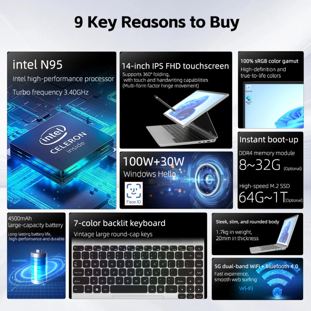 New 14.1 Inch Intel N95 Quad Core 3.4GHz 16GB RAM 2TB SSD 1920x1200 Display Windows 11 Touchscreen English Business Laptop grey New 14.1 Inch Intel N95 Quad Core 3.4GHz 16GB RAM 2TB SSD 1920x1200 Display Windows 11 Touchscreen English Business Laptop - shop_name