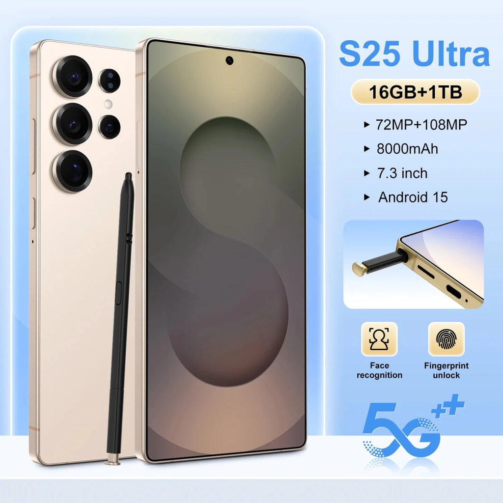 New 2025 Original Phones S25 ultra Smartphones 16GB+1TB 5G Dual SIM Cellphone Mobile Phone S24 ultra 5g Smartphone Black New 2025 Original Phones S25 ultra Smartphones 16GB+1TB 5G Dual SIM Cellphone Mobile Phone S24 ultra 5g Smartphone - shop_name