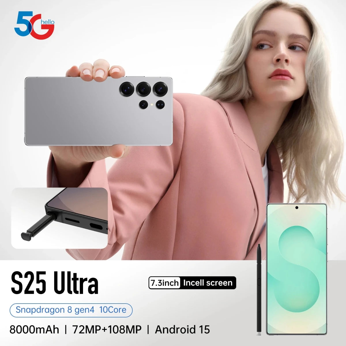 New 2025 Original Phones S25 ultra Smartphones 16GB+1TB 5G Dual SIM Cellphone Mobile Phone S24 ultra 5g Smartphone Black New 2025 Original Phones S25 ultra Smartphones 16GB+1TB 5G Dual SIM Cellphone Mobile Phone S24 ultra 5g Smartphone - shop_name