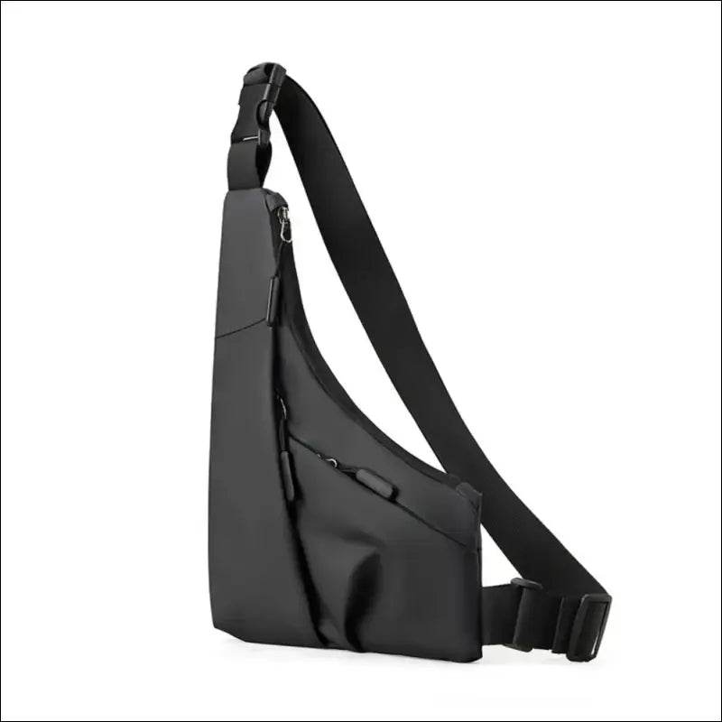 New Fashion Underarm Wrap Chest Bag Street-Style Nylon Waist Bag Solid Color Waterproof Crossbody Bag Outdoor - Black