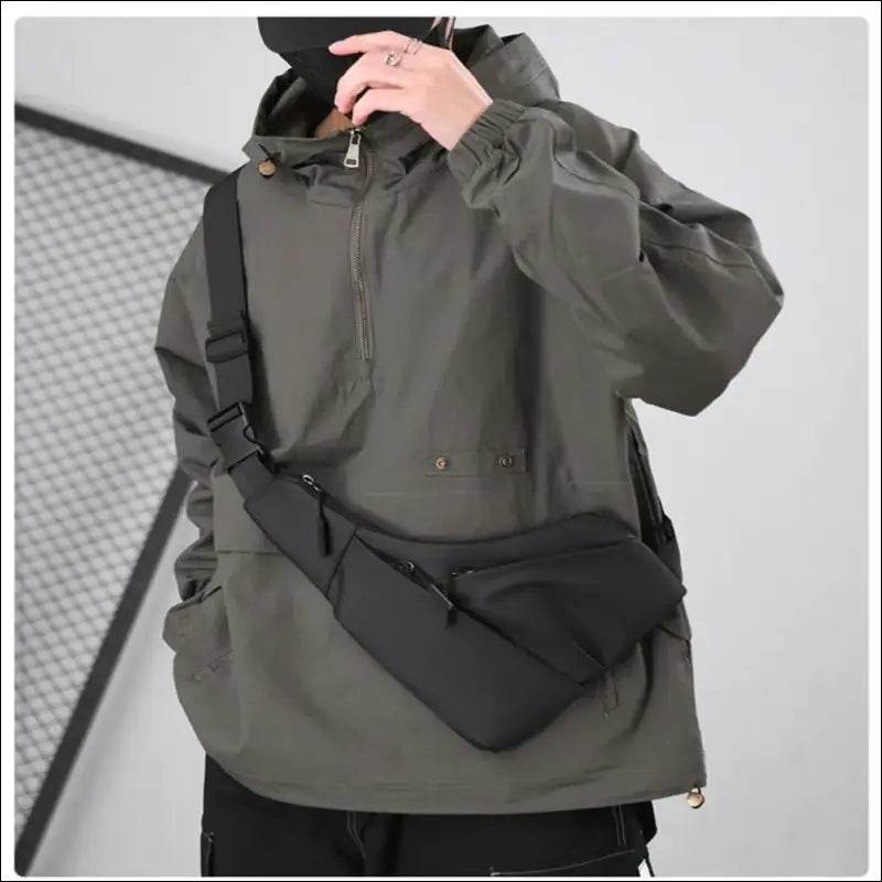 New Fashion Underarm Wrap Chest Bag Street-Style Nylon Waist Bag Solid Color Waterproof Crossbody Bag Outdoor