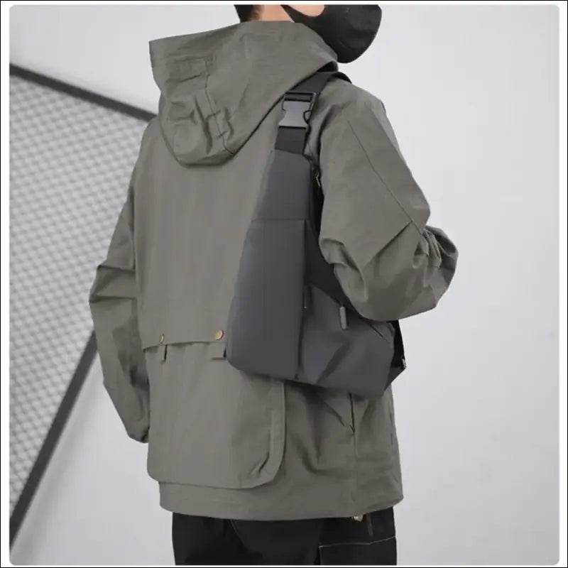 New Fashion Underarm Wrap Chest Bag Street-Style Nylon Waist Bag Solid Color Waterproof Crossbody Bag Outdoor