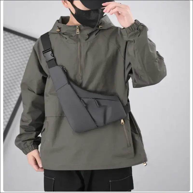 New Fashion Underarm Wrap Chest Bag Street-Style Nylon Waist Bag Solid Color Waterproof Crossbody Bag Outdoor