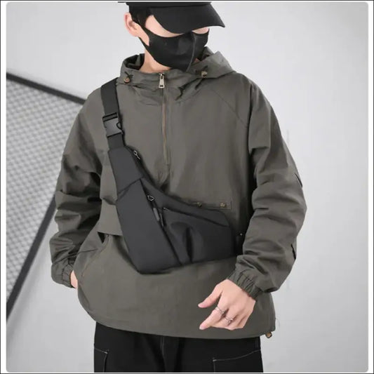New Fashion Underarm Wrap Chest Bag Street-Style Nylon Waist Bag Solid Color Waterproof Crossbody Bag Outdoor