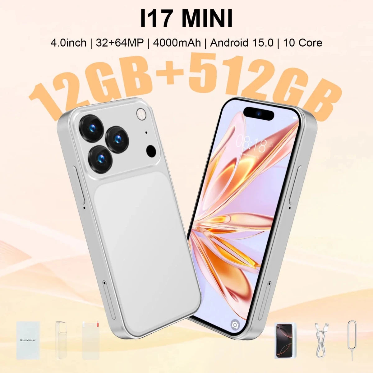 New I17 Mini Smart Phone Mini Body 4.0'' Screen 12+512GB 3G Global Version Mini Smartphone Dual Sim Card Mini Mobile Phone Orange New I17 Mini Smart Phone Mini Body 4.0'' Screen 12+512GB 3G Global Version Mini Smartphone Dual Sim Card Mini Mobile Phone - shop_name