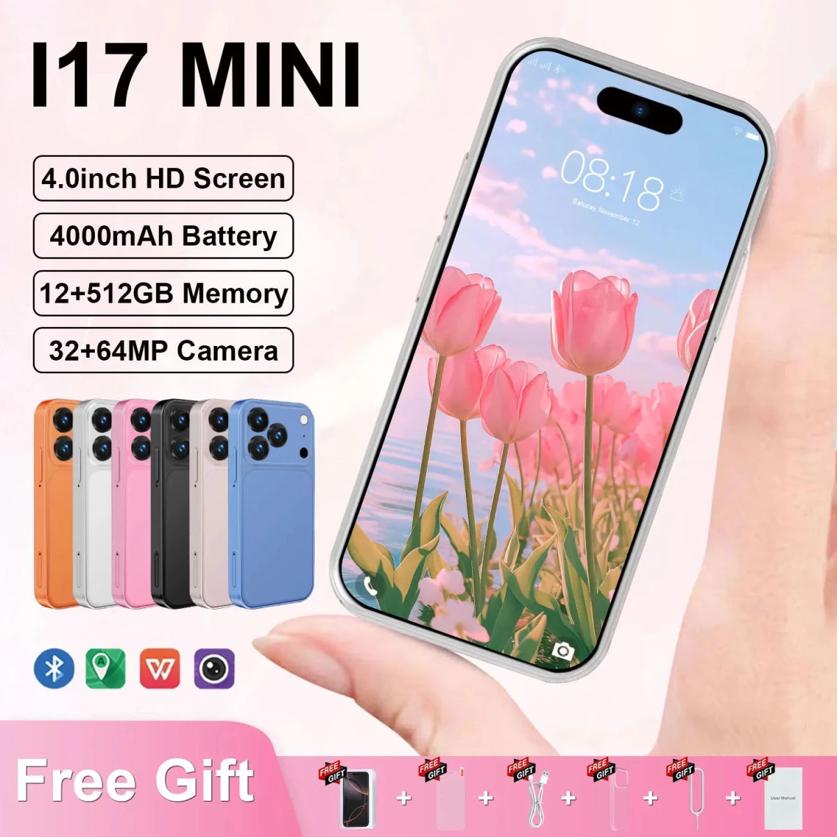 New I17 Mini Smart Phone Mini Body 4.0'' Screen 12+512GB 3G Global Version Mini Smartphone Dual Sim Card Mini Mobile Phone Orange New I17 Mini Smart Phone Mini Body 4.0'' Screen 12+512GB 3G Global Version Mini Smartphone Dual Sim Card Mini Mobile Phone - shop_name