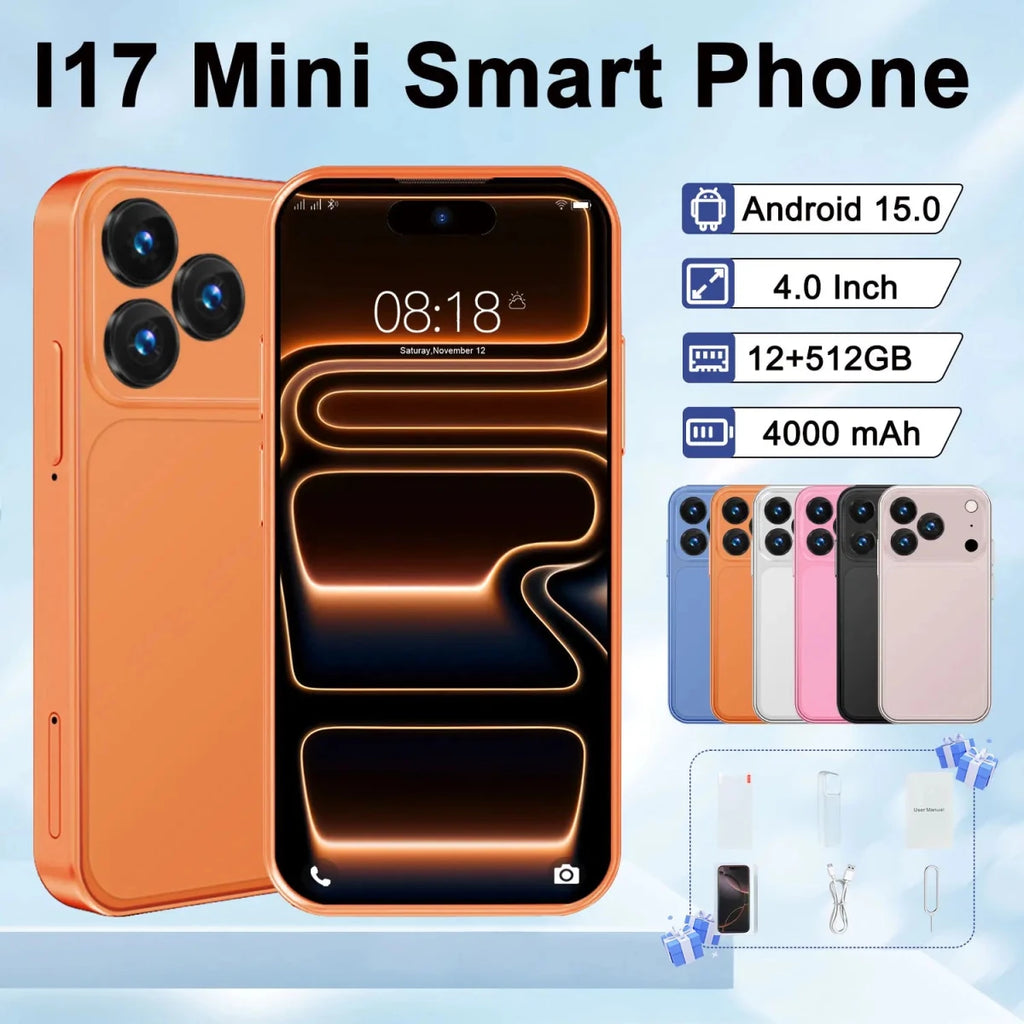 New I17 Mini Smart Phone Mini Body 4.0'' Screen 12+512GB 3G Global Version Mini Smartphone Dual Sim Card Mini Mobile Phone Blue New I17 Mini Smart Phone Mini Body 4.0'' Screen 12+512GB 3G Global Version Mini Smartphone Dual Sim Card Mini Mobile Phone - shop_name